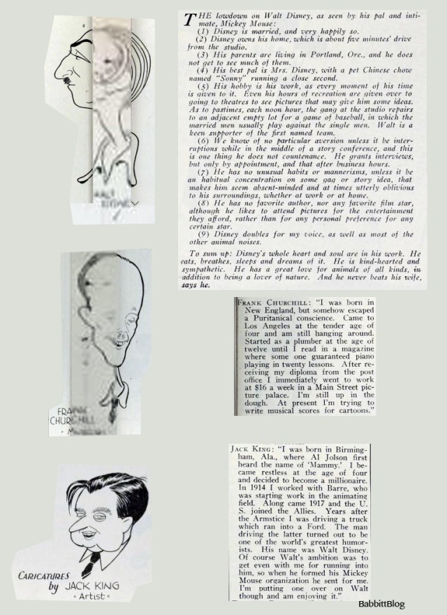 Frank Churchill Jack King Walt Disney