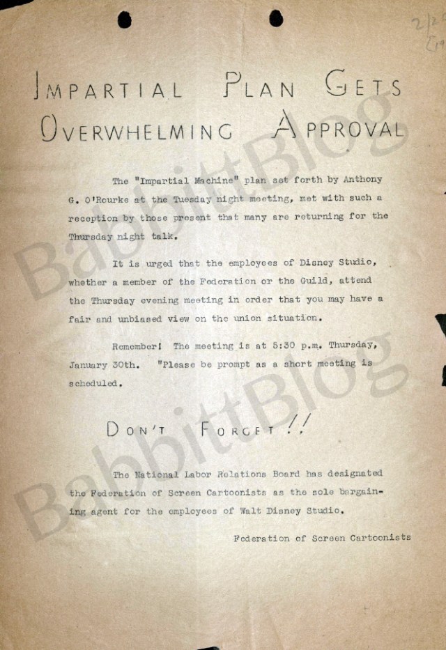 Disney Federation of Screen Cartoonists Jan 30 FSC